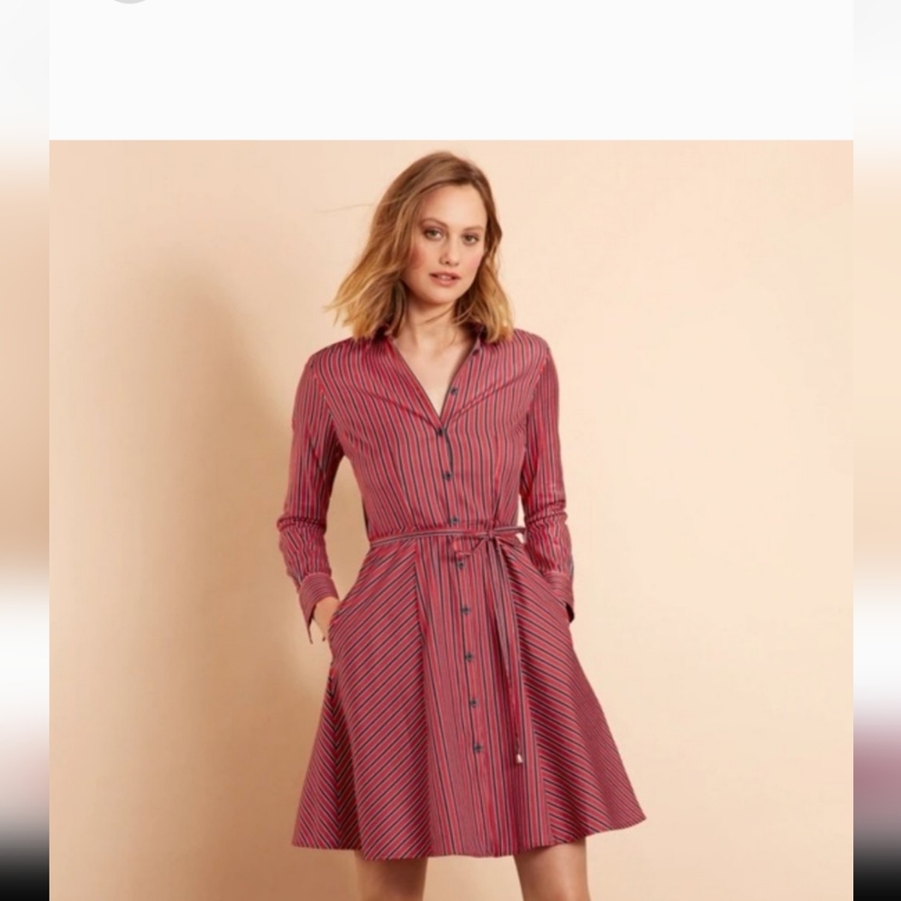 Red Fleece Brooks Brothers Shirt Dress Sz 8